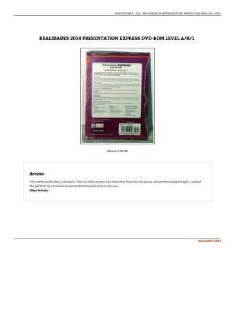 REALIDADES 2014 PRESENTATION EXPRESS DVD-ROM LEVEL A/B/1  REALIDADES 2014 PRESENTATION EXPRESS