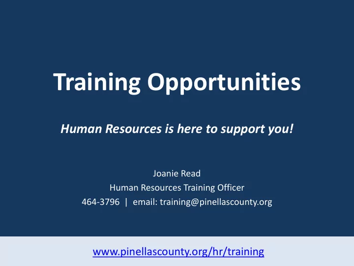 training opportunities