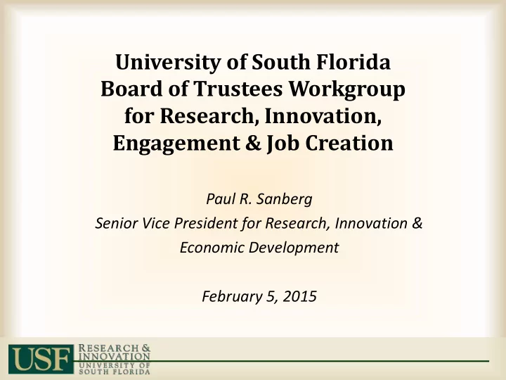 university of south florida board of trustees workgroup