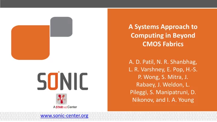 a systems approach to computing in beyond cmos fabrics