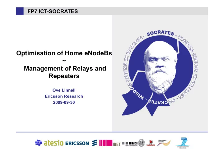 optimisation of home enodebs management of relays and
