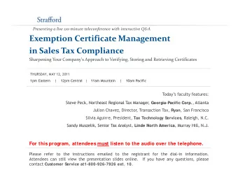 Exemption Certificate Management in Sales Tax Compliance Sharpening Your Company's Approach to