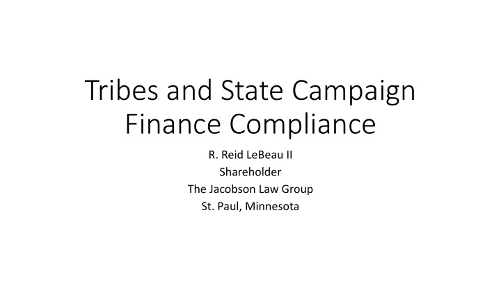tribes and state campaign finance compliance