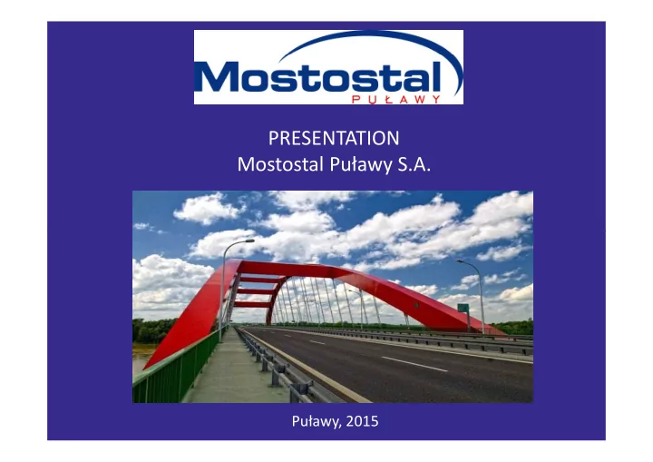 presentation mostostal pu awy s a