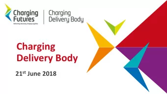 Delivery Body 21 st June 2018  Agenda Item  Lead  Timing  1. Introductions  Ofgem / Chair 10.00