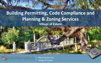Planning &amp; Zoning Services  Village of Estero  Planning Services  Village of Estero  CGA and