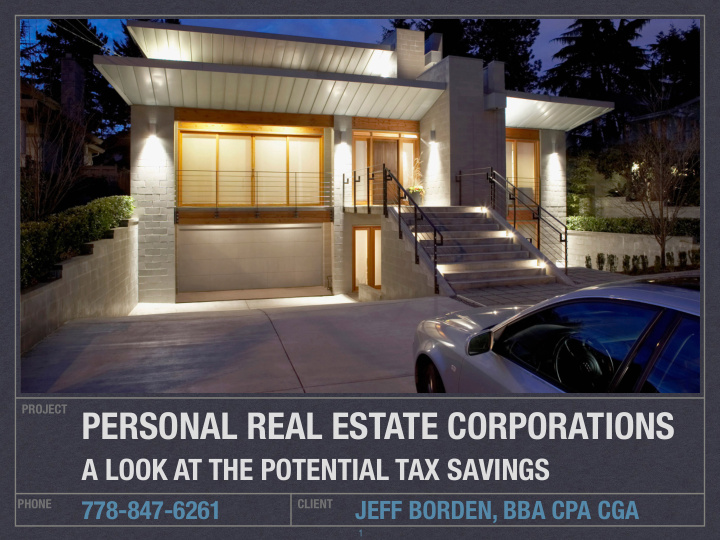 personal real estate corporations