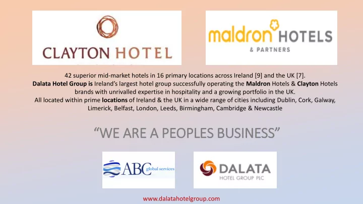 we are a peoples business