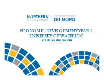 E  CONOMI  C DE  VE  L  OPME  NT  YE  AR 1,  UNI  VE  RSI  T  Y OF  WAT  E  RL  OO  ST  AT  E O F