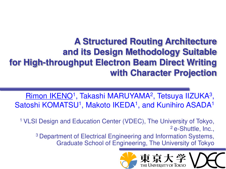 a structured routing architecture