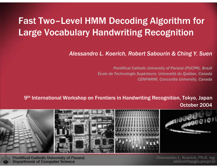 fast two level fast two level hmm decodi hmm decoding ng