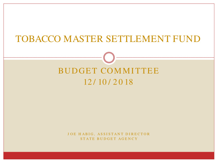 tobacco master settlement fund