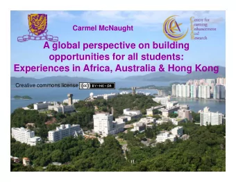 A global perspective on building  opportunities for all students:  opportunities for all students: