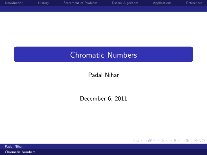 chromatic numbers