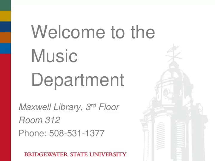 welcome to the music department