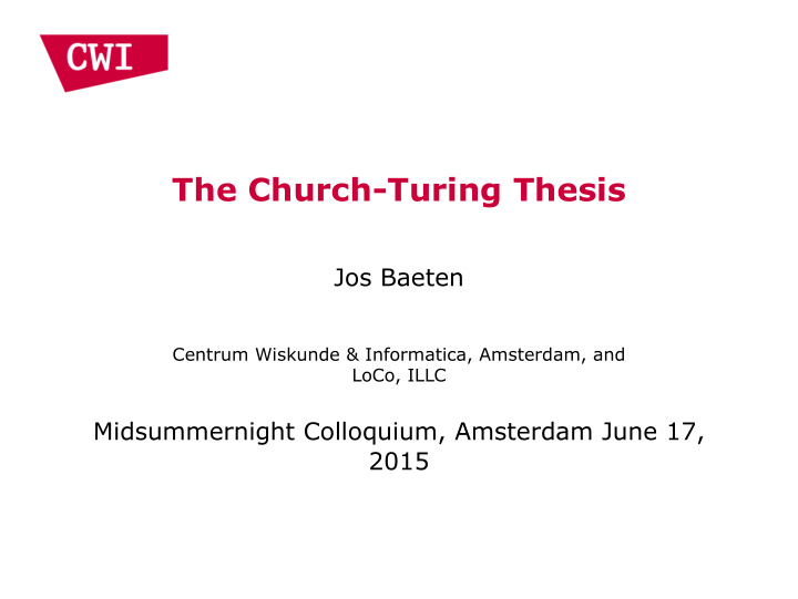 the church turing thesis