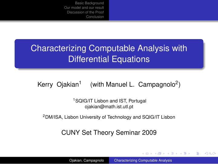characterizing computable analysis with differential