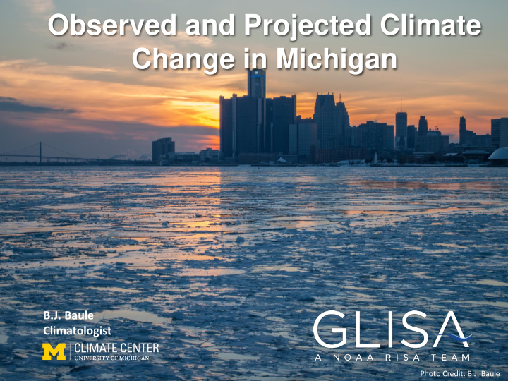 observed and projected climate change in michigan