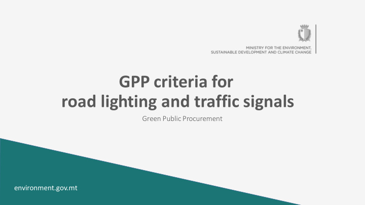 gpp criteria for road lighting and traffic signals