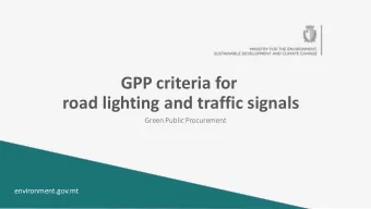 GPP criteria for  road lighting and traffic signals  Green Public Procurement  environment.gov.mt