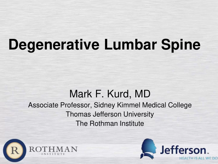 degenerative lumbar spine