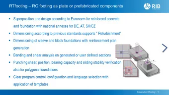 RTfooting  RC footing as plate or prefabricated components  Superposition and design