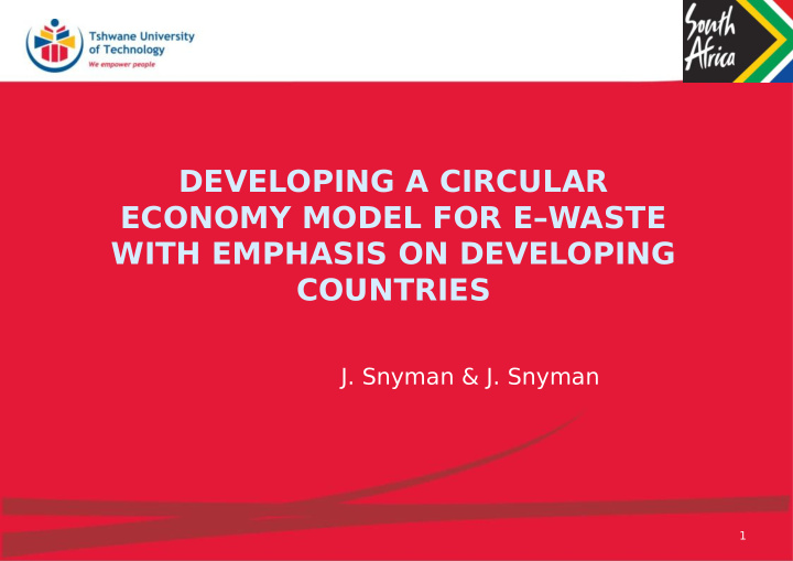 developing a circular economy model for e waste with