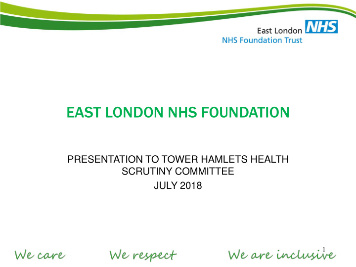 east london nhs foundation