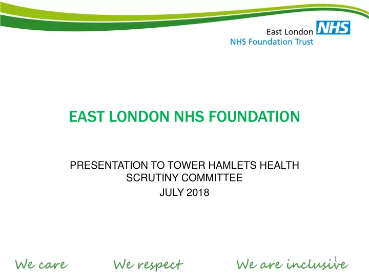 east london nhs foundation