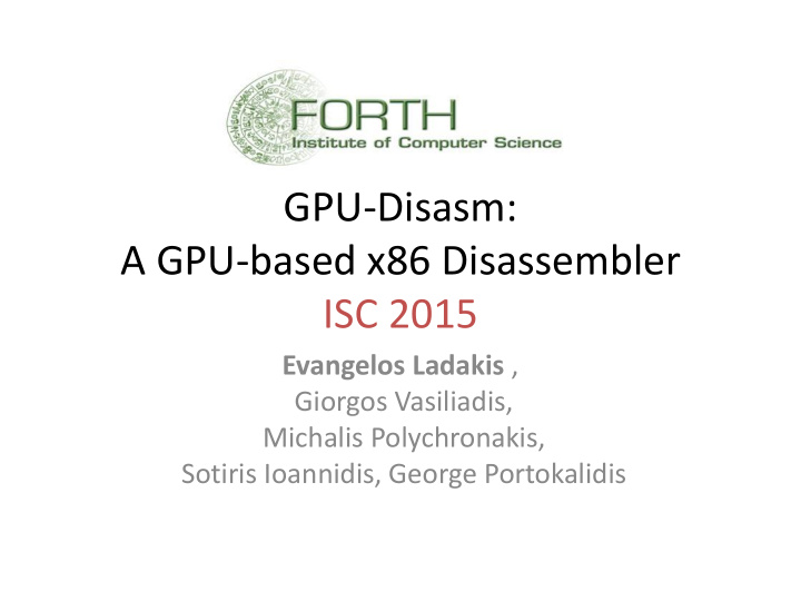 a gpu based x86 disassembler