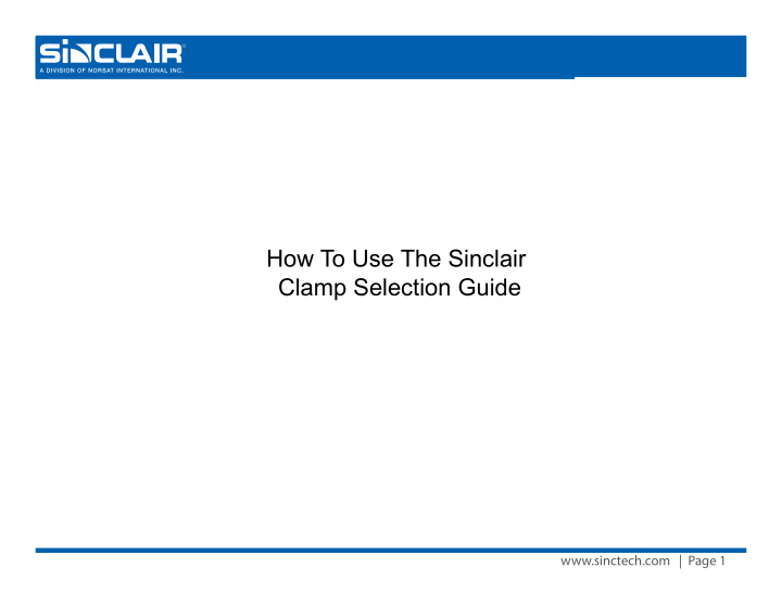 clamp selection guide
