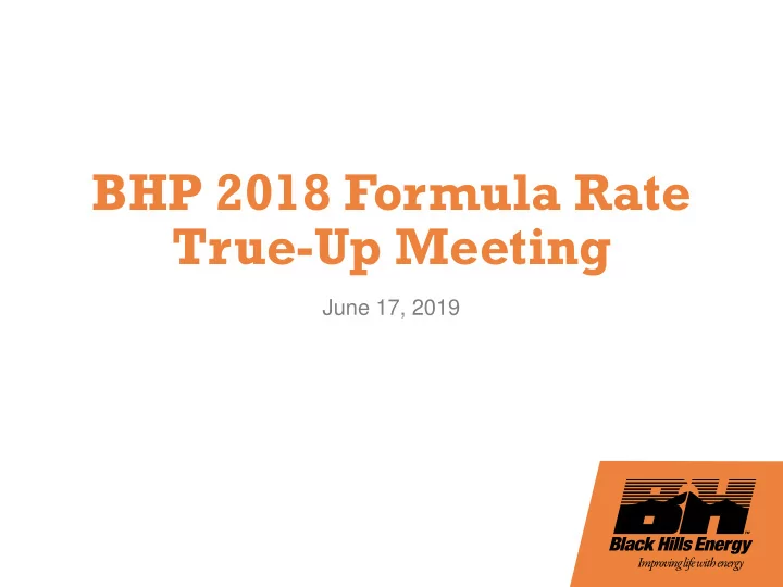 true up meeting