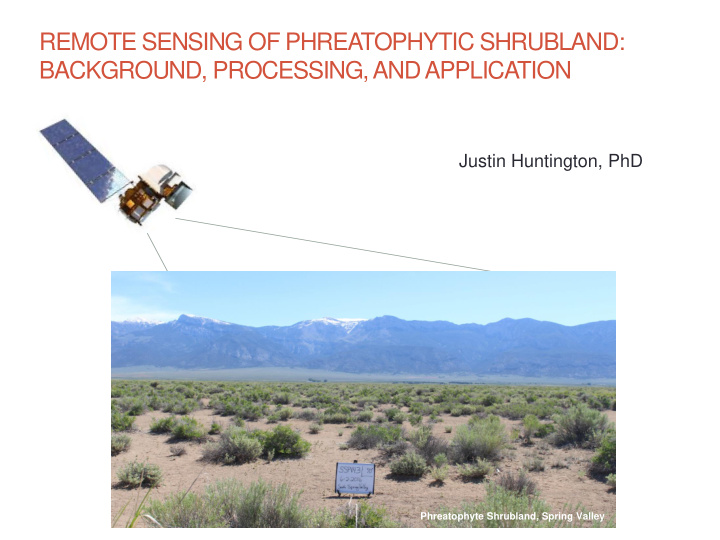 remote sensing of phreatophytic shrubland background