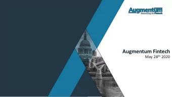 Augmentum Fintech May 28 th 2020  Disclaimer  This presentation has been prepared by Augmentum