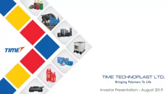 Investor Presentation  August 2019  Index  2.  3.  1.  4.  Company  Business/  Executive