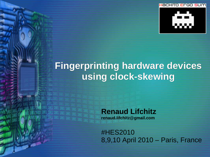 fingerprinting hardware devices fingerprinting hardware