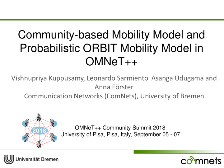 community based mobility model and