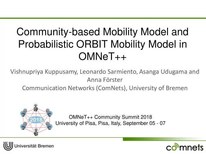 community based mobility model and