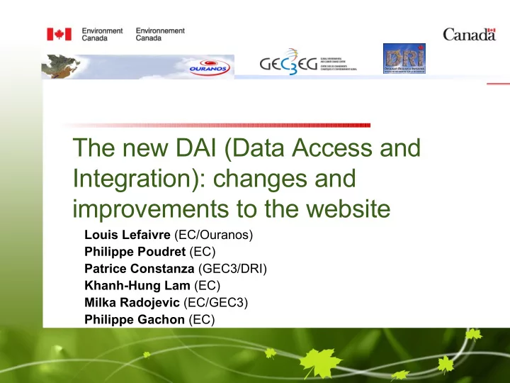 the new dai data access and integration changes and