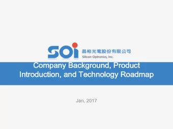 Company  y Backg  ckground, Product  ct  Introduct  ction, and Tech  chnology  y Roadmap  Jan, 2017