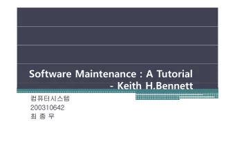 Software Maintenance : A Tutorial  - Keith H.Bennett  K ith H B  tt    200310642