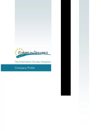 Company Profile  Table of Contents 01. Executive Summary