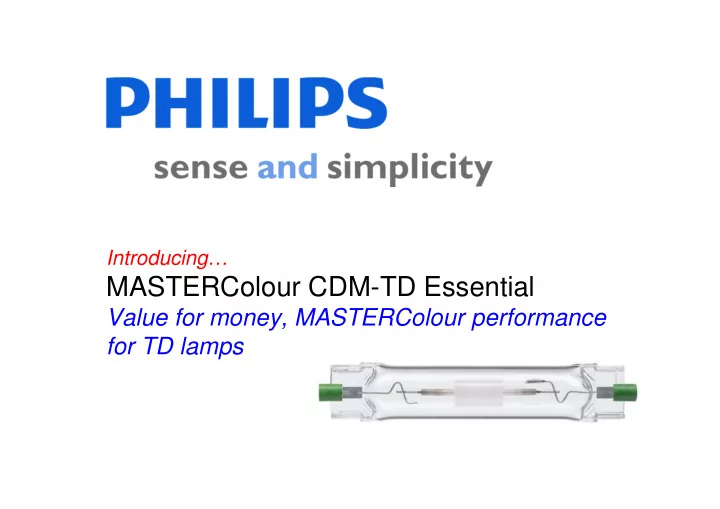 mastercolour cdm td essential