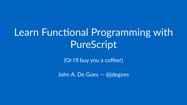 learn func onal programming with purescript