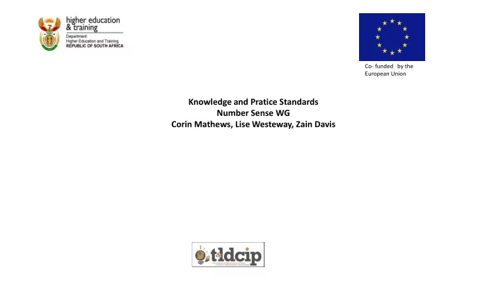 knowledge and pratice standards number sense wg corin