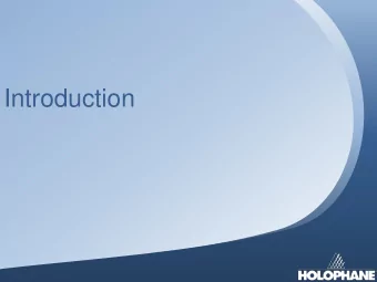 Introduction  Agenda  Product Overview  Optical Performance Target