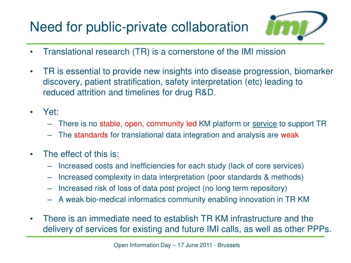 need for public private collaboration