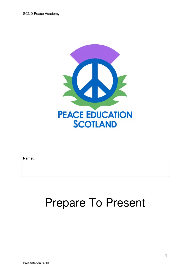 prepare to present