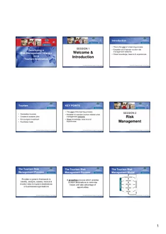 Welcome &amp;  management networks  Risk Management Strategy   Share knowledge, lessons &amp;