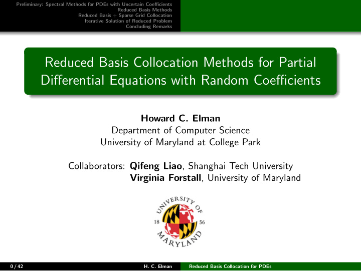 reduced basis collocation methods for partial